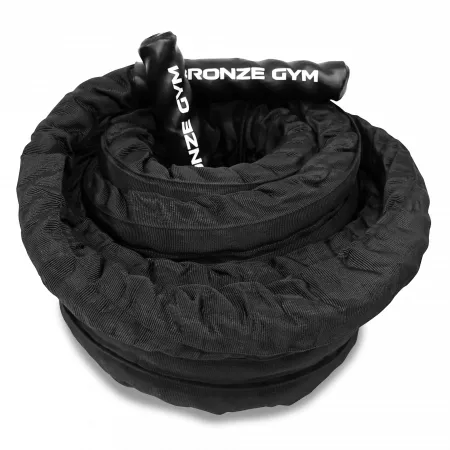 Канат тренировочный BRONZE GYM 3.8см.х12м.,9кг. (с защитным рукавом)