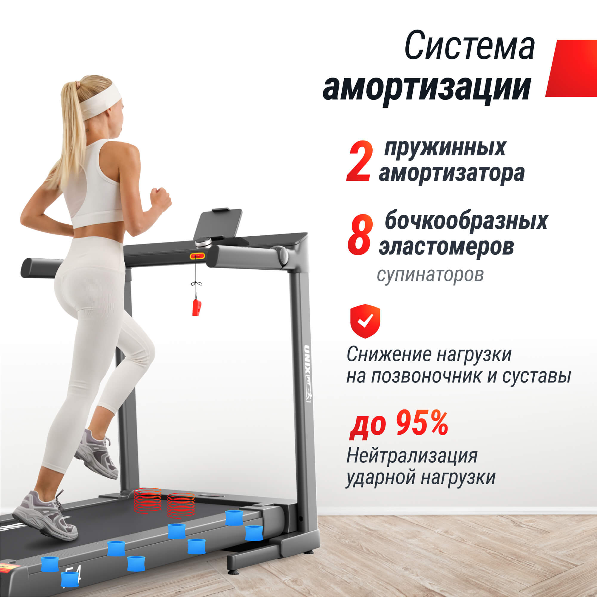 Беговая дорожка UNIX Fit Hi-tech F4 космический серый