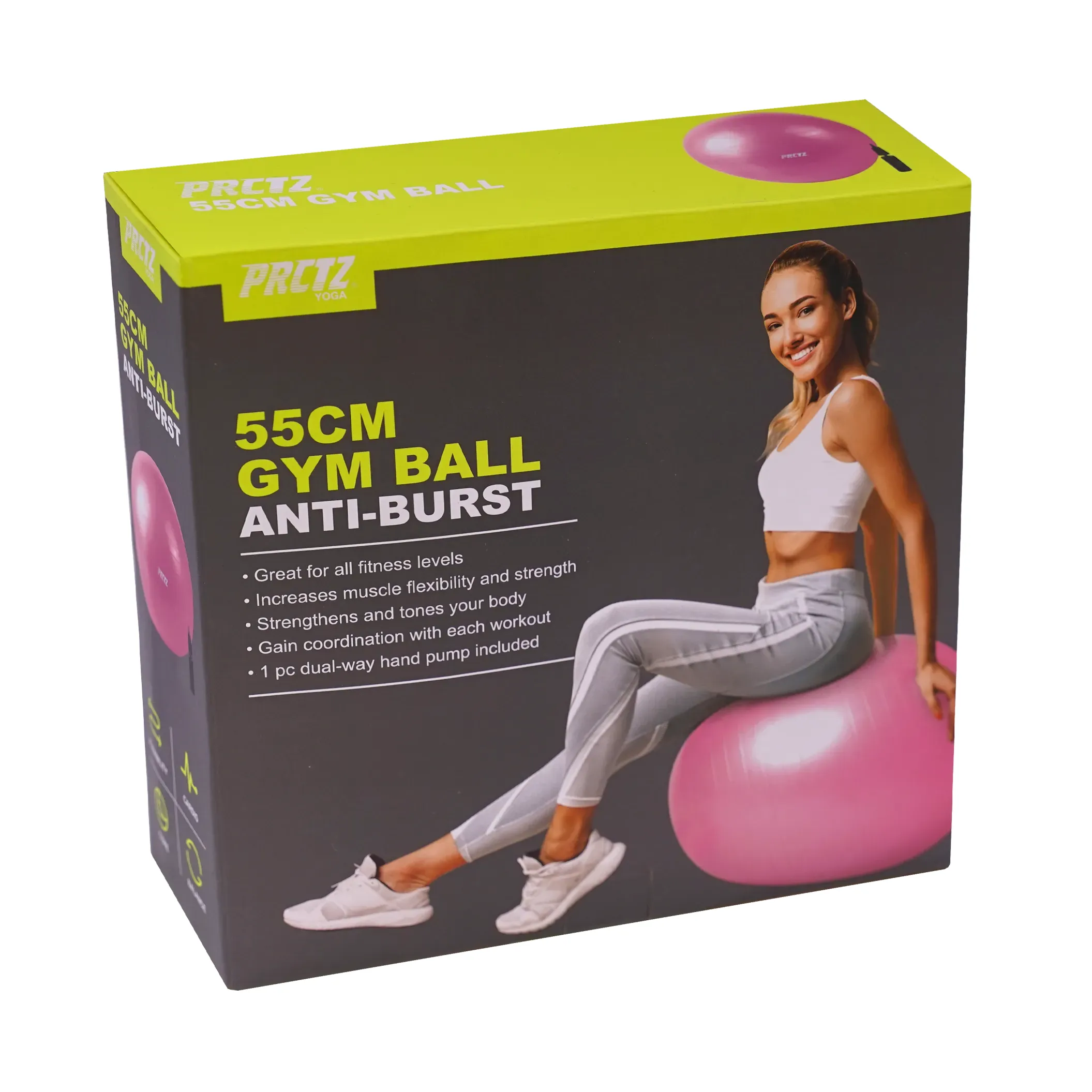 Мяч гимнастический PRCTZ GYM BALL  ANTI-BURST, 55 см.